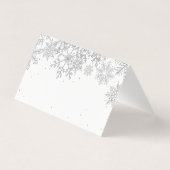 Silver Snowflake Place Cards Kaart (Achterkant)