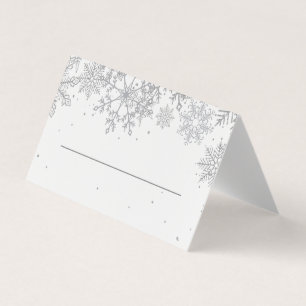 Silver Snowflake Place Cards Kaart
