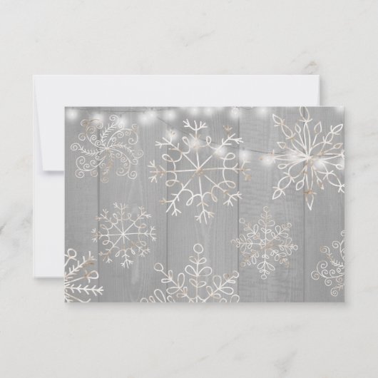 Silver Snowflake Réponse de mariage Choix de repas (Dos)