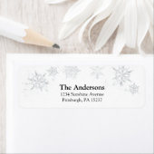 Silver Snowflake Return Address Label (Insitu)
