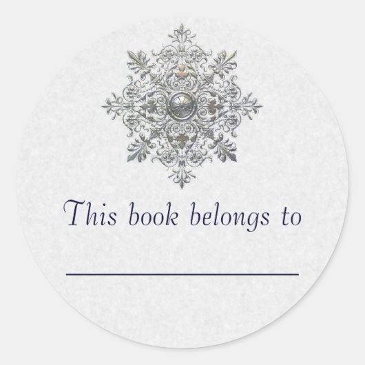 Silver Snowflake Ronde Sticker (Voorkant)