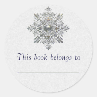 Silver Snowflake Ronde Sticker