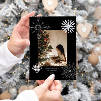 Silver Snowflake Sparkle Foto Vakantie Kaart