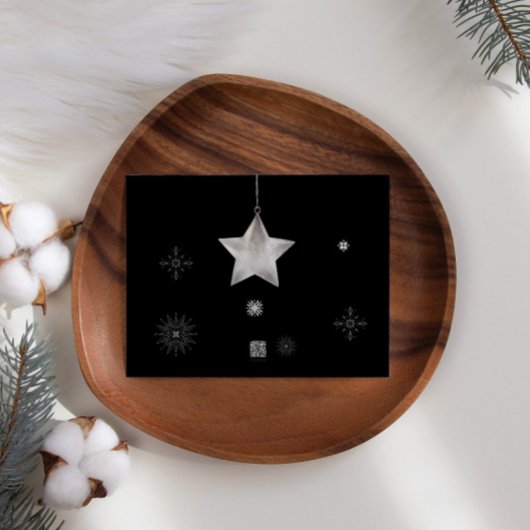 Silver Snowflake Sparkle Foto Vakantie Kaart