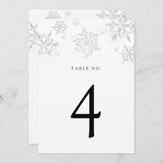 Silver Snowflake Table Number Programma (Voorkant / Achterkant)