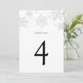 Silver Snowflake Table Number Programma (Staand voorkant)