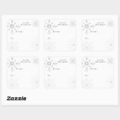 Silver Snowflake Vakantie Vierkante Sticker (Vel)