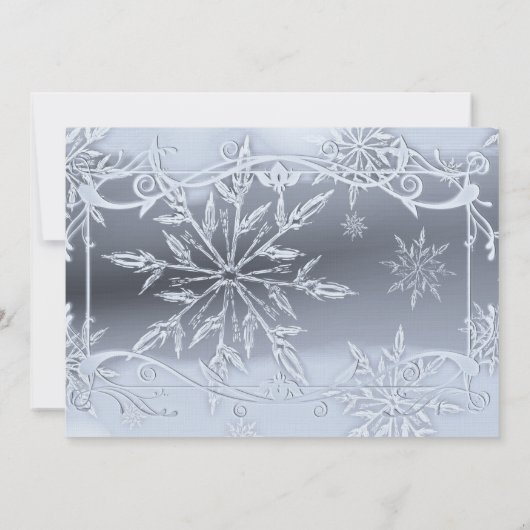 Silver Snowflake Weddenschap Kaart (Achterkant)