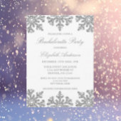 Silver Snowflake Winter Bachelorette Party Kaart