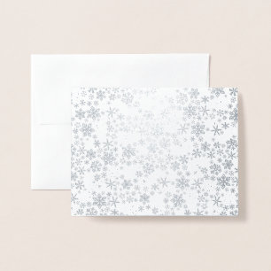 Silver Snowflake Winter Card Folie Kaarten