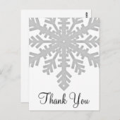 Silver Snowflake Winter Dank u Briefkaarten (Voorkant / Achterkant)