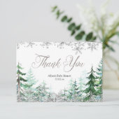 Silver Snowflake Winter Forest Bedankt (Staand voorkant)