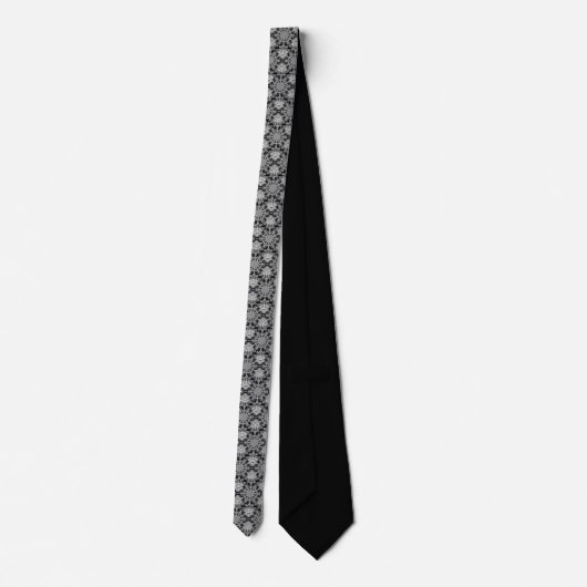 Silver Snowflake Winter Holiday Black Abstract Stropdas (Achterkant)