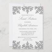 Silver Snowflake Winter Sweet 16 Kaart (Voorkant)