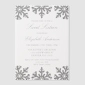 Silver Snowflake Winter Sweet 16 Vellum Uitnodigingen (Voorkant)