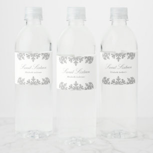 Silver Snowflake Winter Sweet 16 Waterfles Etiket