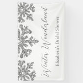 Silver Snowflake Winter Vrijgezellenfeest Spandoek (Verticaal)