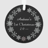 Silver Snowflakes Baby Boy First Christmas (dos)