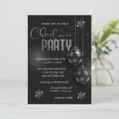 Silver Snowflakes Balls kerst in beslag genomen Kaart (Staand voorkant)