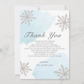 Silver Snowflakes Carte de remerciements Baby show (Devant)