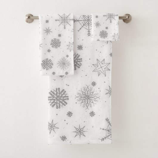 Silver Snowflakes Design blanc (En situation)
