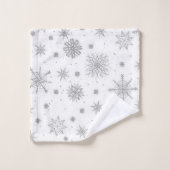 Silver Snowflakes Design blanc (Gant de toilette)