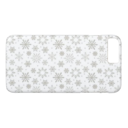 Silver Snowflakes Design iPhone Case (Achterkant (Horizontaal))