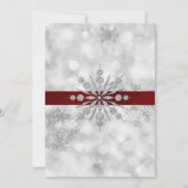 Silver Snowflakes Invitation de mariage hivernal (Devant)