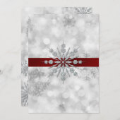 Silver Snowflakes Invitation de mariage hivernal (Devant / Derrière)