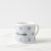 Silver Snowflakes kerst Espresso Kop (Voorkant rechts)