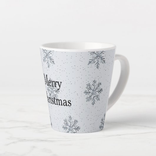 Silver Snowflakes kerst Latte Mok (Rechterhoek)