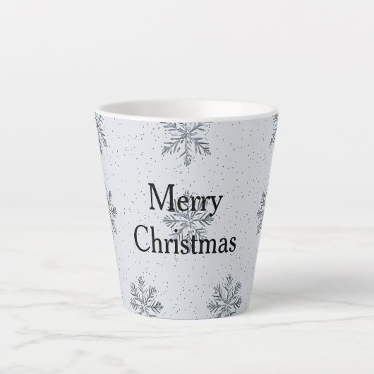 Silver Snowflakes kerst Latte Mok (Voorkant)