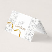 Silver Snowflakes Moderne Gold Ribbon-kaartje Kaart (Voorkant)
