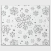 Silver snowflakes on white cadeaupapier (Vlak)