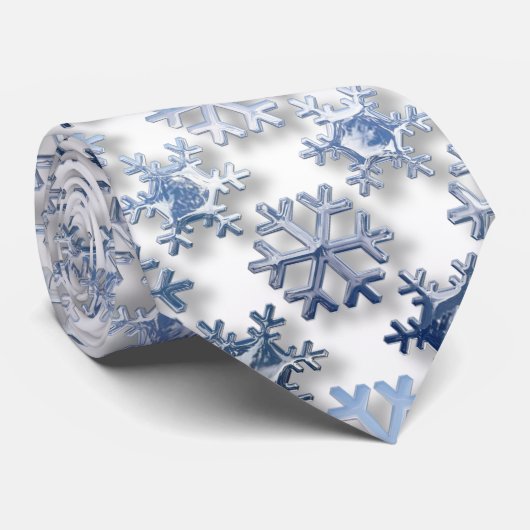 Silver Snowflakes Stropdas (Opgerold)