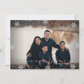 Silver Snowflakes | Vrede- en liefdesfotokerstfees Kaart (Voorkant)