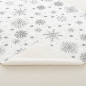 Silver Snowflakes White Design Sherpa Deken (3/4)