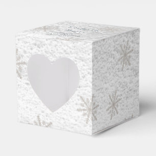 Silver Snowflakes White Snow Dank u Baby shower Bedankdoosjes