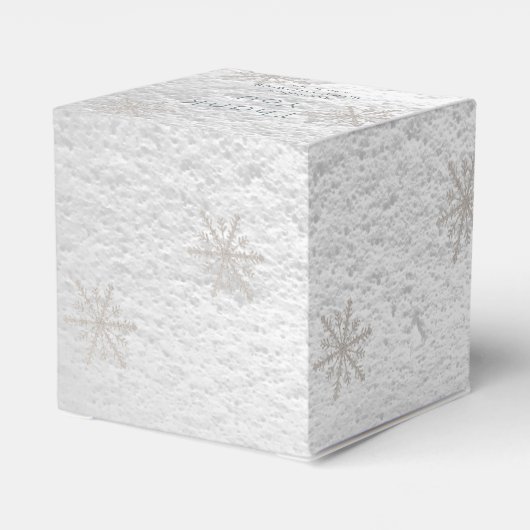 Silver Snowflakes White Snow Dank u Baby shower Bedankdoosjes (Achterkant)