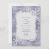 Silver Snowflakes Winter Wedding Kaart (Voorkant)