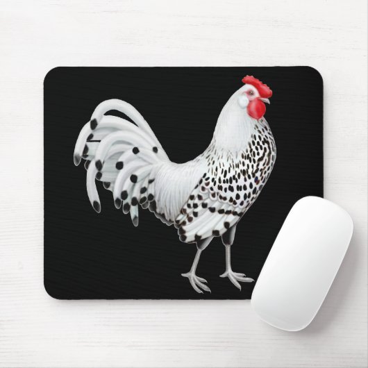 Silver Spangled Hamburg Chicken Mousepad Muismat (Met muis)