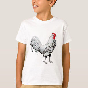 Silver Spangled Hamburg Rooster Kinder T-Shirt