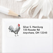 Silver Spangled Hamburg Rooster Label (Insitu)