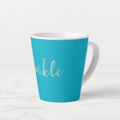 Silver Sparkle Bright Aqua Blue Latte Mok (Rechterhoek)