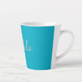 Silver Sparkle Bright Aqua Blue Latte Mok (Rechts)