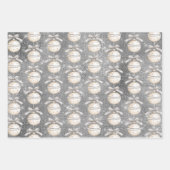 Silver Sparkle Christmas Ornament with Pretty Bow Inpakpapier Vel (Voorkant 2)