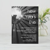 Silver Sparkle Disco Ball Oudejaarsavond Feest Kaart (Staand voorkant)