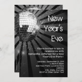 Silver Sparkle Disco Ball Oudejaarsavond Feest Kaart (Voorkant / Achterkant)