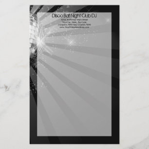 Silver Sparkle Disco Ball Party Briefpapier