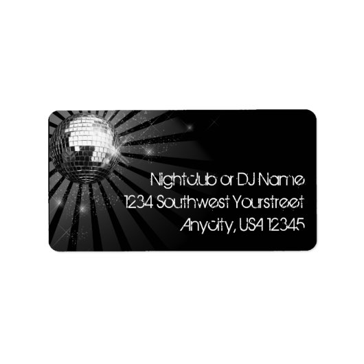 Silver Sparkle Disco Ball Party Etiket (Voorkant)